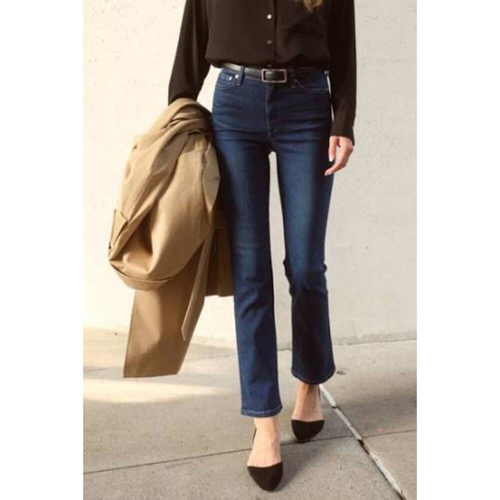 AYR The Pop Straight Leg Jeans Tall 30L Blue Dark Wash USA - Picture 2 of 14